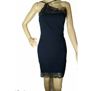 Free People  Premonitions Lace Trim Bodycon Dress . Size M